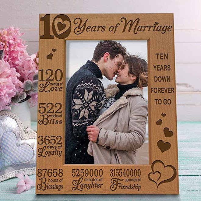 10th Wedding Anniversary Picture Frame