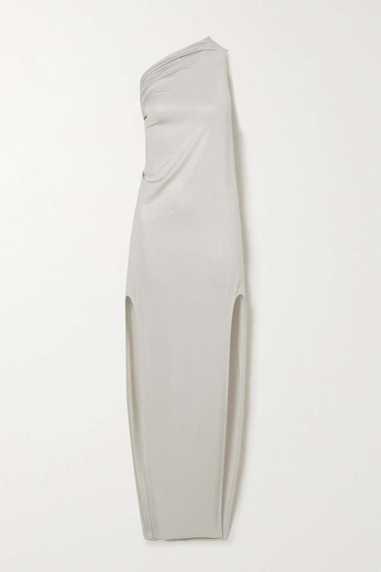Rick Owens off-white one-shoulder Sivaan gown
