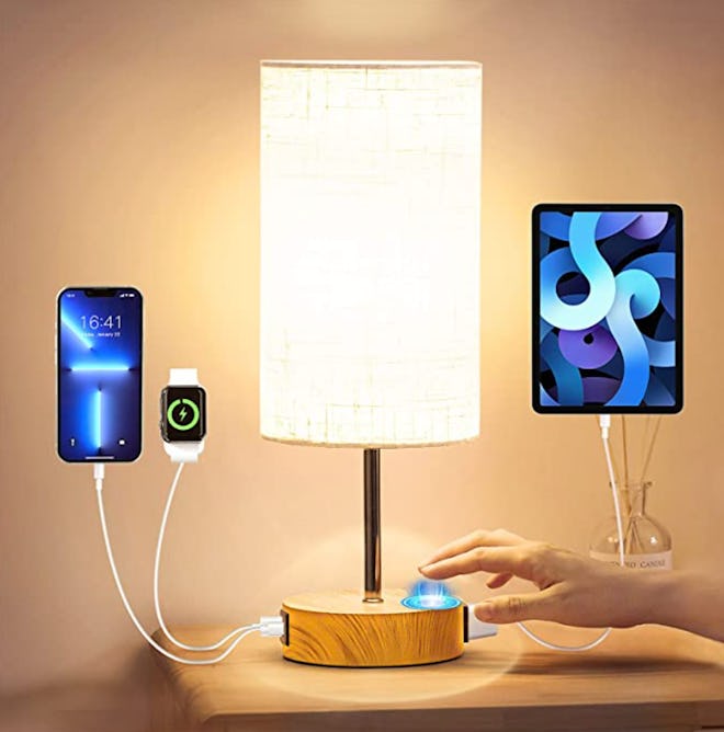Touch Control Table Lamp with USB Ports