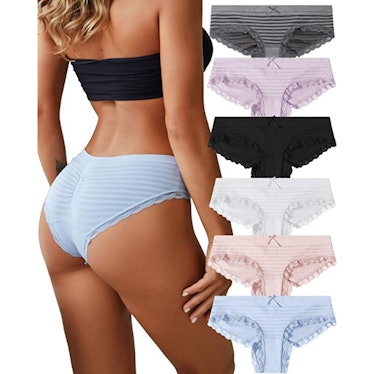 CUTE BYTE Cheeky Bikini Panties (6-Pack)