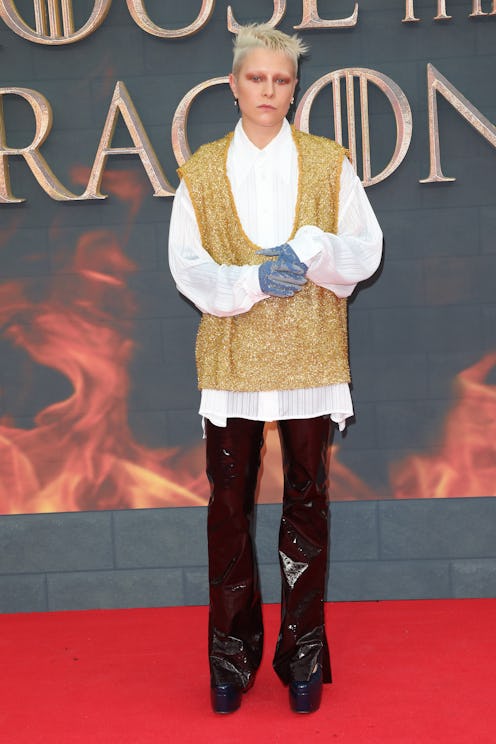 House Of The Dragon star Emma D'Arcy's red carpet look.