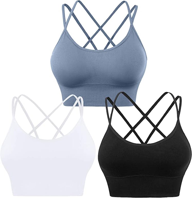 Evercute Cross Back Sport Bras (3-Pack)