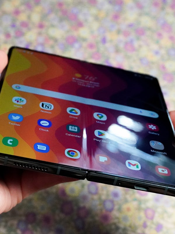 The side of an unfolded Galaxy Z Fold 4