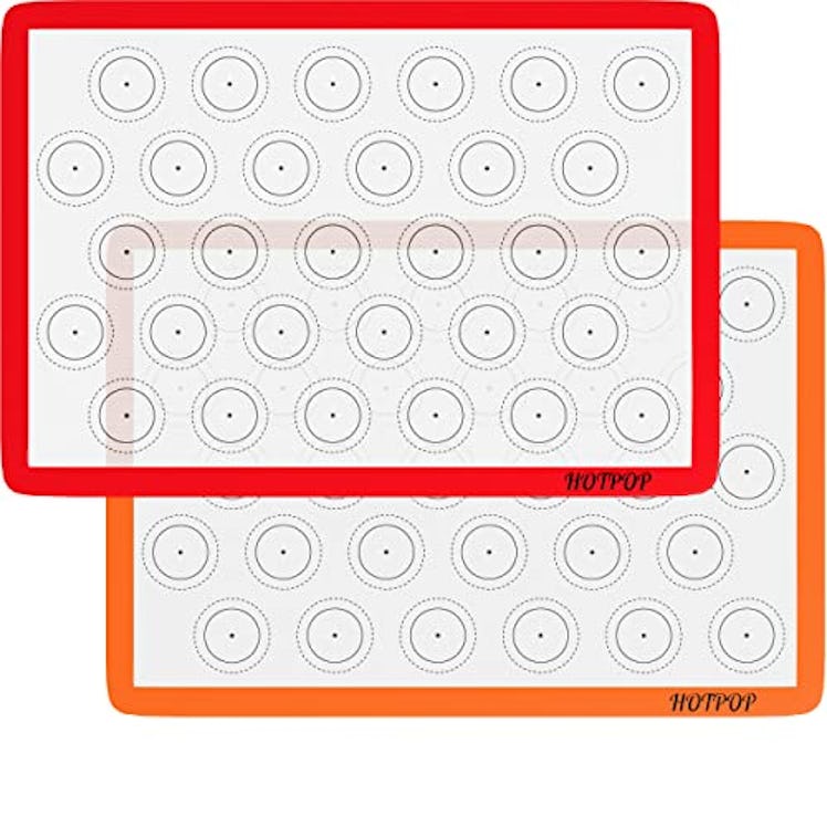 HOTPOP Silicone Baking Mats 0.75mm, Non-Stick Silicone Sheet for Bake Pans & Rolling with Outlines f...