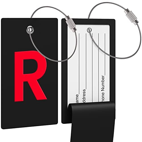 Luggage Tag Initial Bag Tag - Fully Bendable Tag w/ Stainless Steel Loop