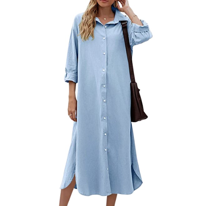 Sopliagon Cotton and Linen Shirt Dress