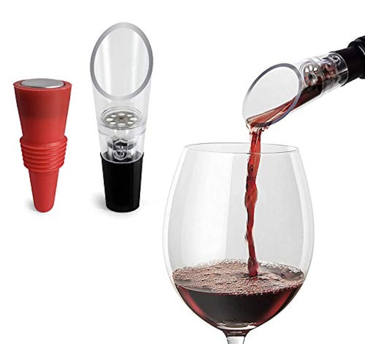 TenTen Labs Wine Aerator Pourer & Wine Stopper (2-Pack)