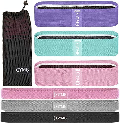 Bundle Set of 6 Bands: 3 Fabric Booty Resistance Bands + 3 Long Fabric Resistance Bands