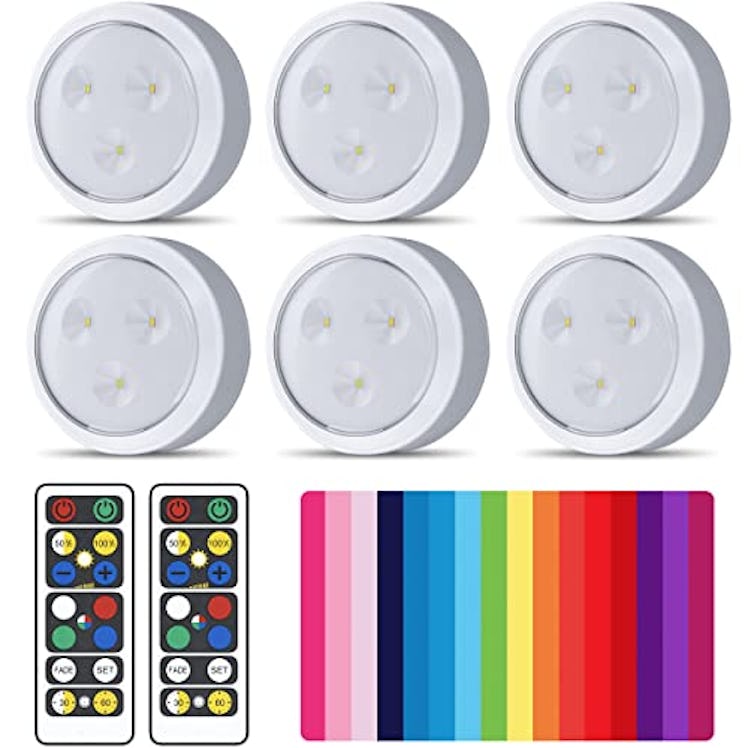 Brilliant Evolution 6-Pack Wireless Color-Changing Puck Lights