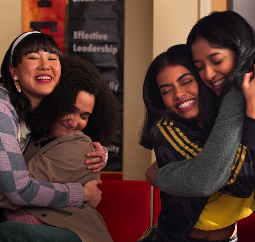 Ramona Young as Eleanor, Megan Suri as Aneesa, Lee Rodriguez as Fabiola and Maitreyi Ramakrishnan as...