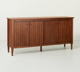Turned Leg Wood Media Console Brown