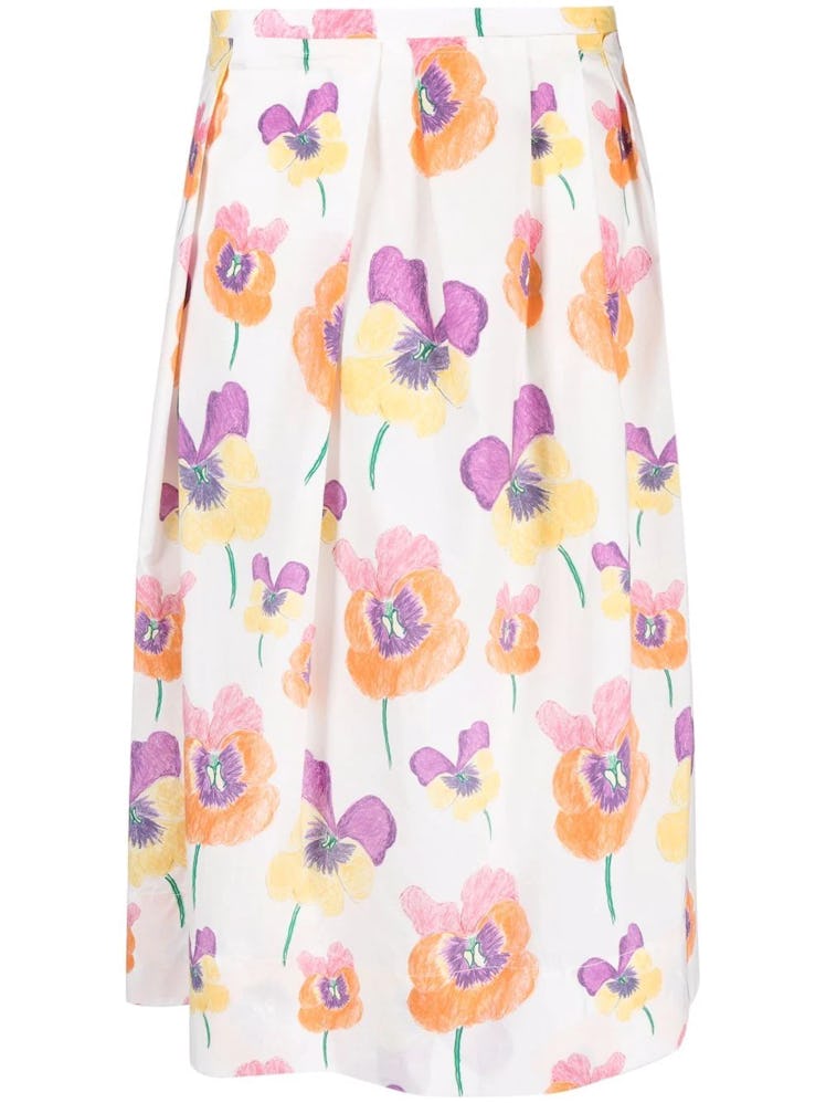 Marni Poppy-Print Skirt