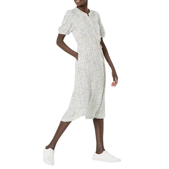 Amazon Essentials Half-Sleeve Waisted Midi A-Line Dress