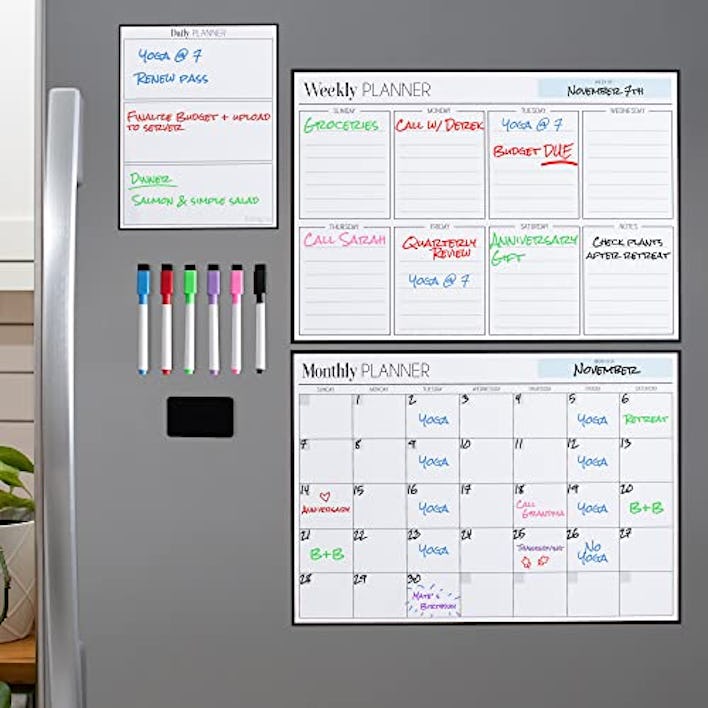 Cinch Magnetic Dry-Erase Calendar Bundle (Set of 3)