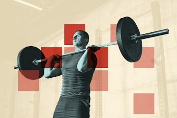Man doing home dumbbell workout for building muscle.