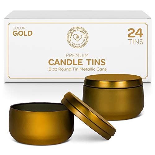 Hearts &amp; Crafts Gold Candle Tins (24-Pack)
