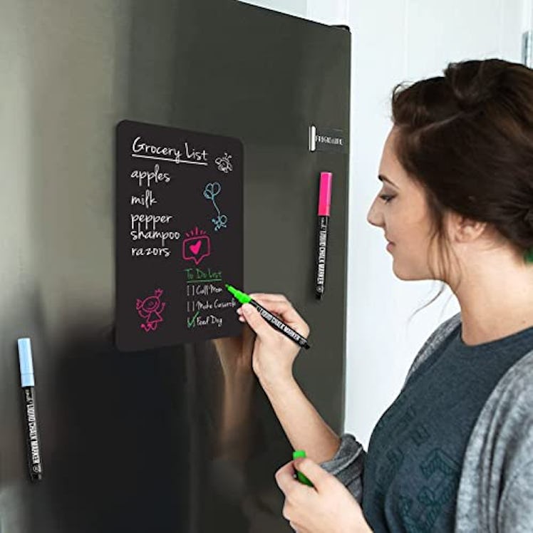 cinch! Magnetic Black Dry Erase Board for Fridge