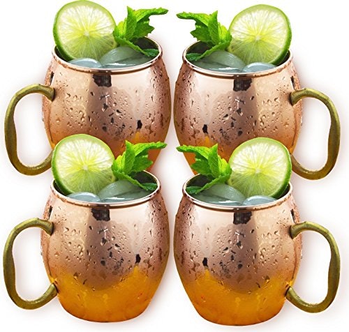 Estilo Handcrafted Copper Moscow Mule Mugs (Set Of 4)