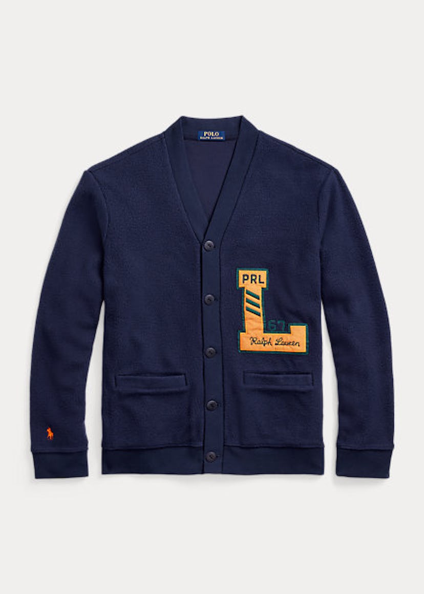 Pile Fleece Letterman Cardigan