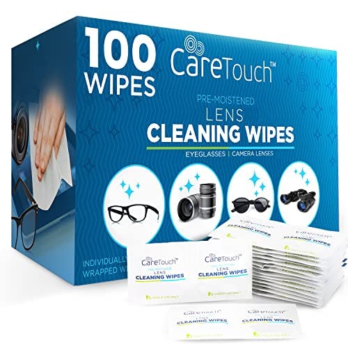 Care Touch Lens Wipes for Eyeglasses | Individually Wrapped Eye Glasses Wipes | 100 Pre-Moistened Le&hellip;