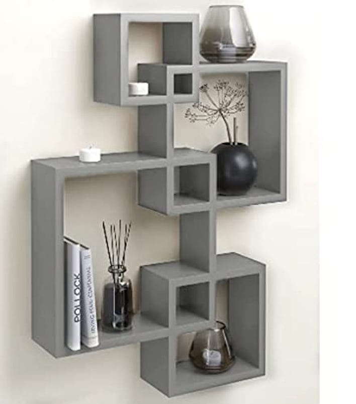 Greenco 4 Cube Intersecting Wall Mounted Floating Shelves