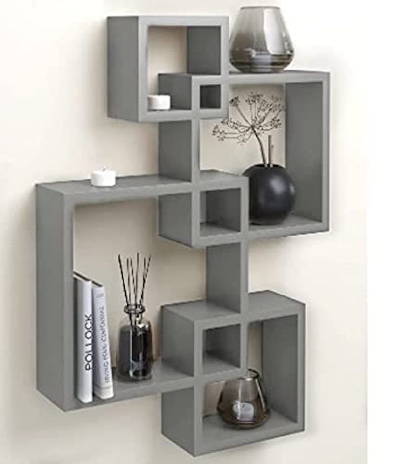 Greenco 4-Cube Intersecting Wall Mounted Floating Shelves