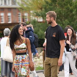 Vick Hope and Calvin Harris at the Chelsea Flower Show in 2022