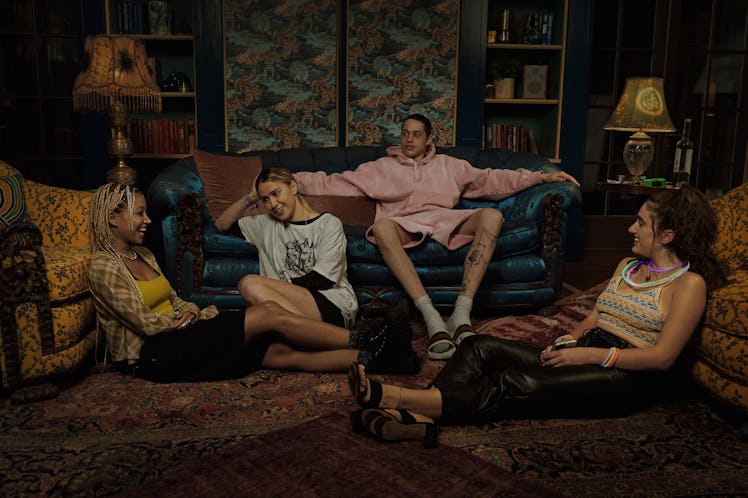 Amanda Stenberg, Maria Bakalova, Pete Davidson, and Rachel Sennott in A24's 'Bodies, Bodies, Bodies'