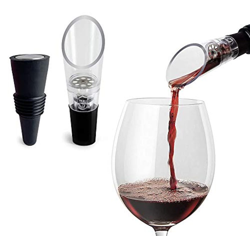 TenTen Labs Wine Aerator Pourer and Wine Stopper (2-pack)