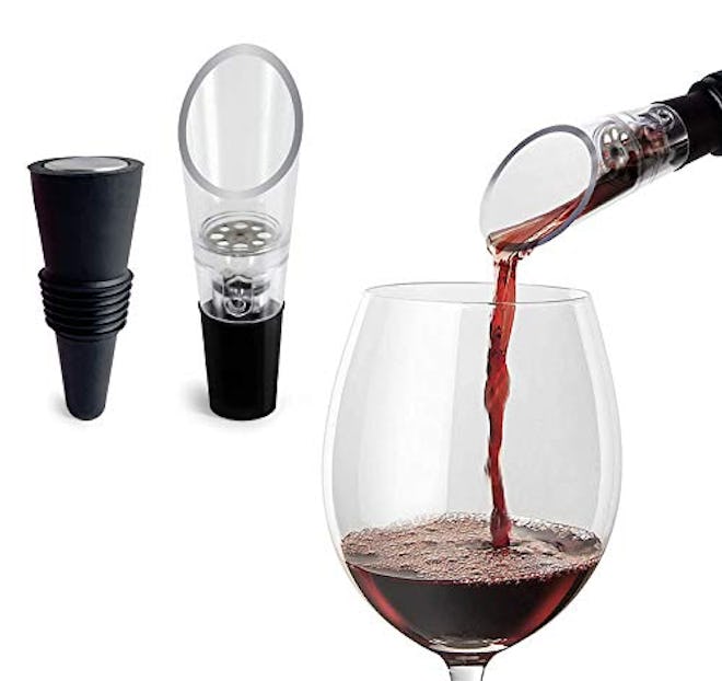 TenTen Labs Wine Aerator Pourer and Wine Stopper (2-pack) 