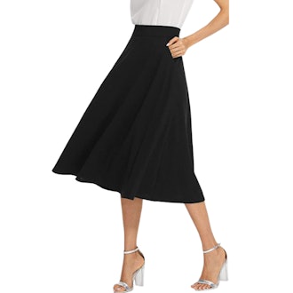 SheIn High Waist A Line Pleated Midi Skirt 