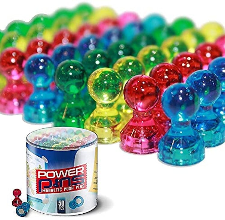 Power Pins Fridge Push Pin Magnets (50-Pack)