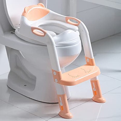 The Fedicelly Potty Training Seat Step Stool is a great way to make a bathroom toddler-friendly.
