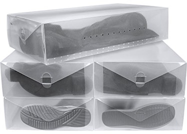 Greenco Clear Foldable Shoe Storage Boxes (5-Pack)