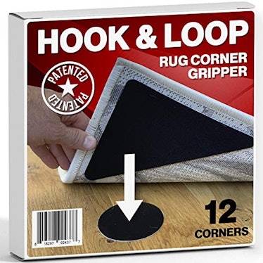Hook & Loop Large Size Rug Corner Grippers (12-Pack)