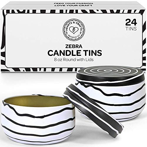 Hearts &amp; Crafts Zebra Candle Tins (24-Pack)
