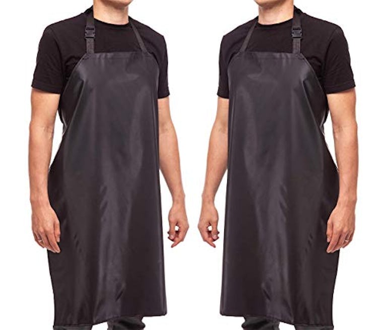 Aulett Home Waterproof Rubber Black Vinyl Apron (2-Pack)
