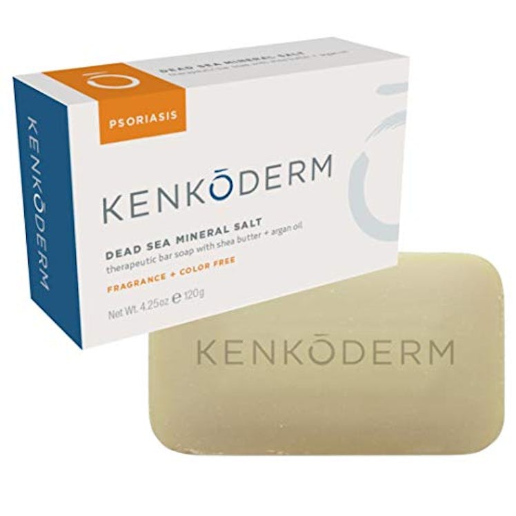 Kenkoderm Psoriasis Mineral Salt Soap with Argan Oil & Shea Butter 4.25 oz | 1 Bar | Dermatologist D...