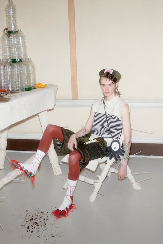 A model wearing a look from Charles jeffrey loverboy