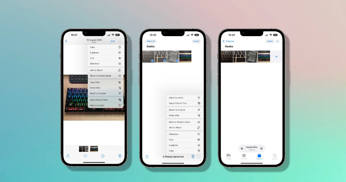 How to batch edit photos and paste edits with iOS 16