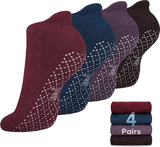 Featuring grippy soles, these padded socks for foot pain are great for yoga sessions and wearing aro...