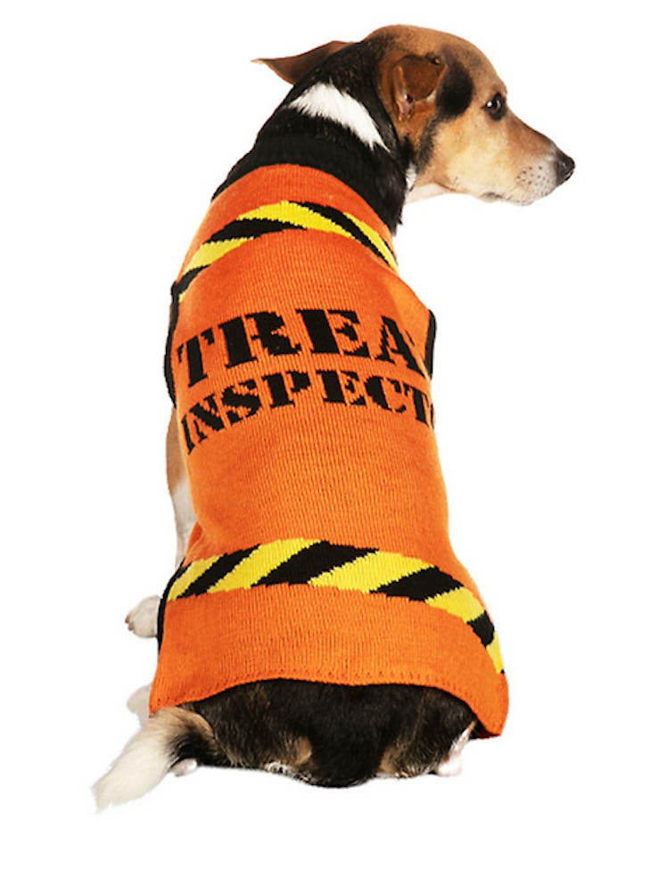 "Treat Inspector" dog sweater is a scary cute Halloween item from PetSmart for 2022.