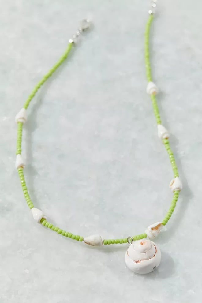 Kai Beaded Shell Charm Necklace