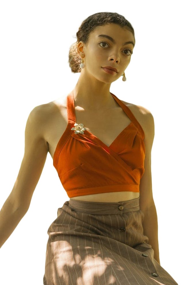 Paprika Silky Halter Top