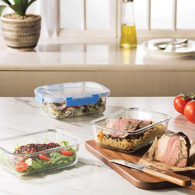 FineDine Glass Meal Prep Containers (3-Pack)