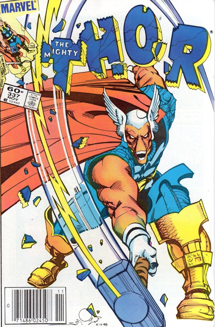 The Mighty Thor #337 from 1983, art by Walter Simonson.