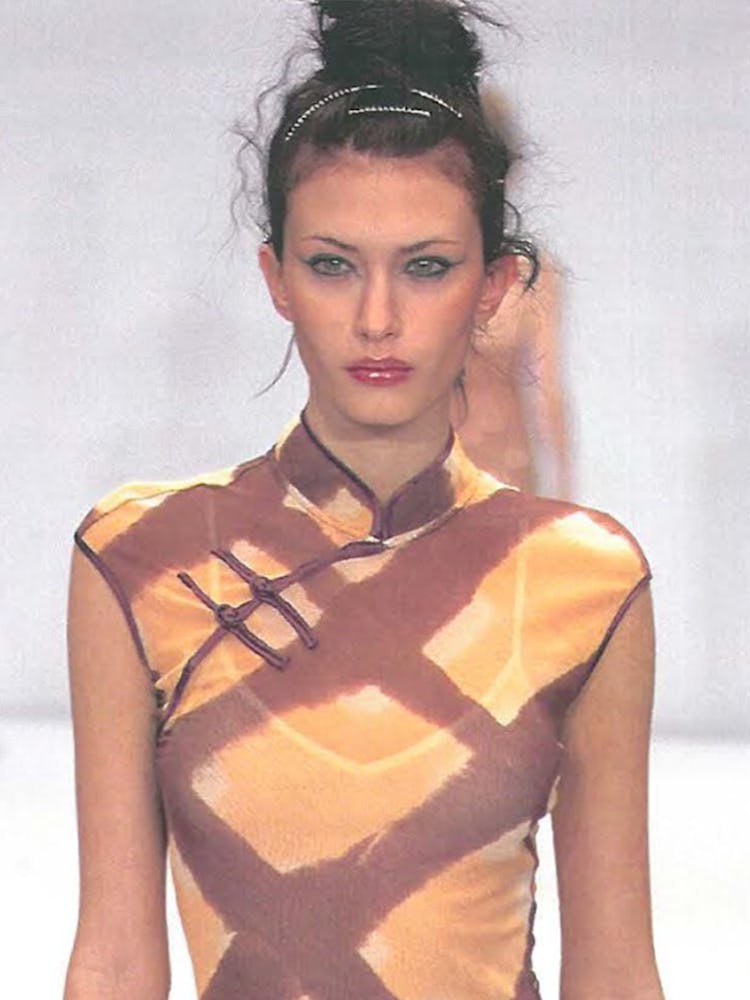 A model wearing Vivienne Tam's look from designer’s spring 1997 presentation