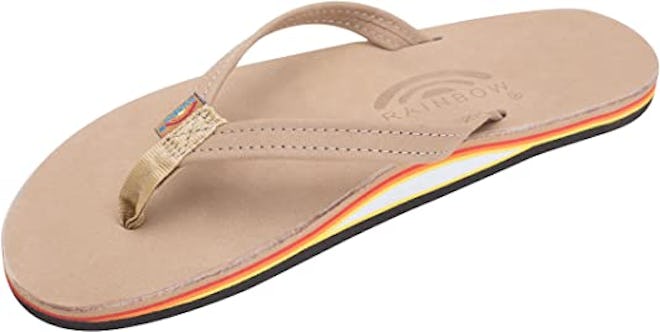 Rainbow Leather Narrow Strap Sandals