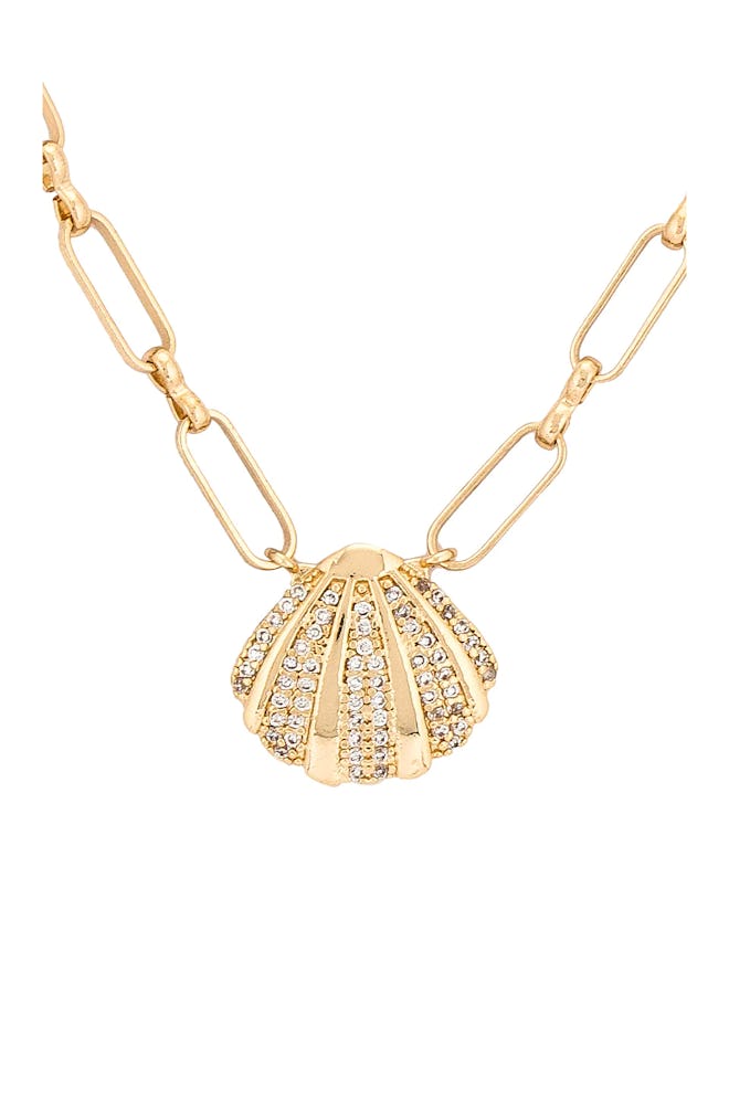 Ettika Clam Shell Pendant Necklace