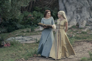 Emily Carey as Alicent Hightower and Milly Alcock as Rhaenyra Targaryen in House of the Dragon Episo...